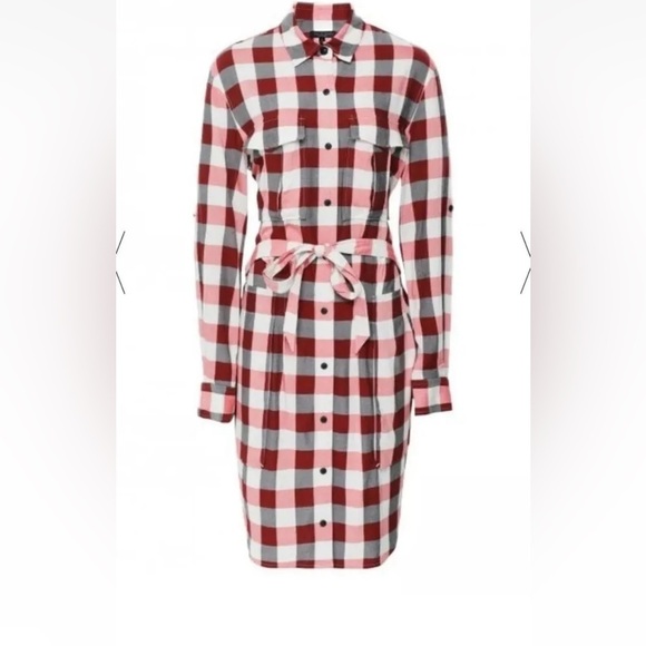 rag & bone Dresses & Skirts - rag & bone Checkered Red and White Midi Dress